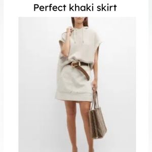 Classic khakis a-line mini skirt / side pockets!